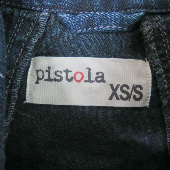 Pistola Distressed Denim Jacket with Star on Back XS/ Small - Picture 7 of 7